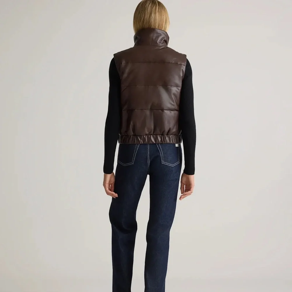 Quince 100% Black Leather Puffer Vest - Picture 3 of 8